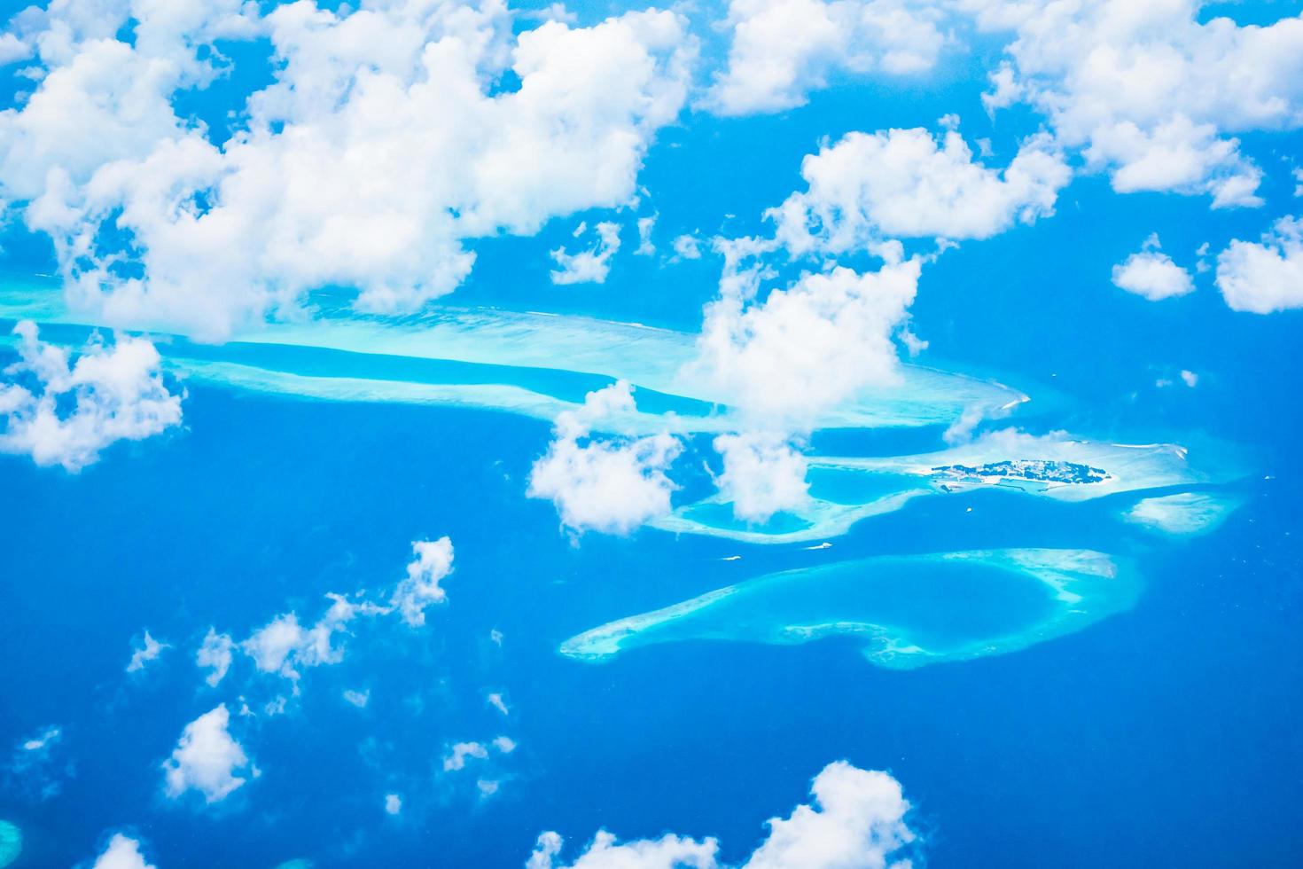 vista aérea de las islas maldivas foto