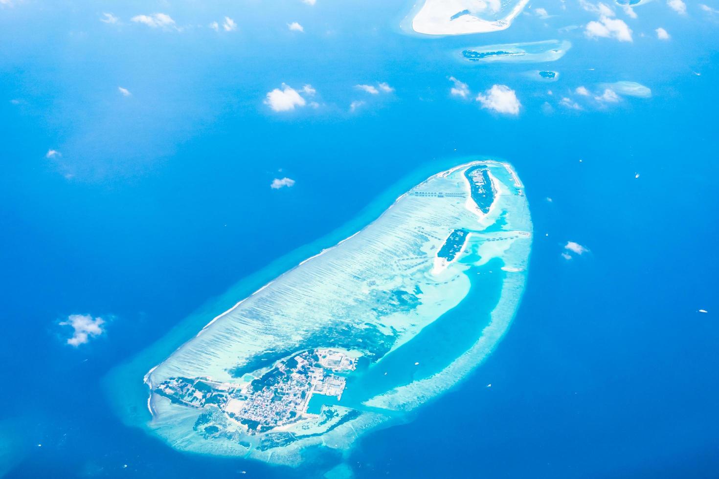 vista aérea de las islas maldivas foto