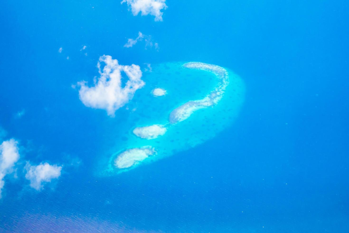 Aerial view of the Maldive islands photo