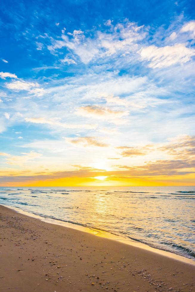 Sunset over the beach photo