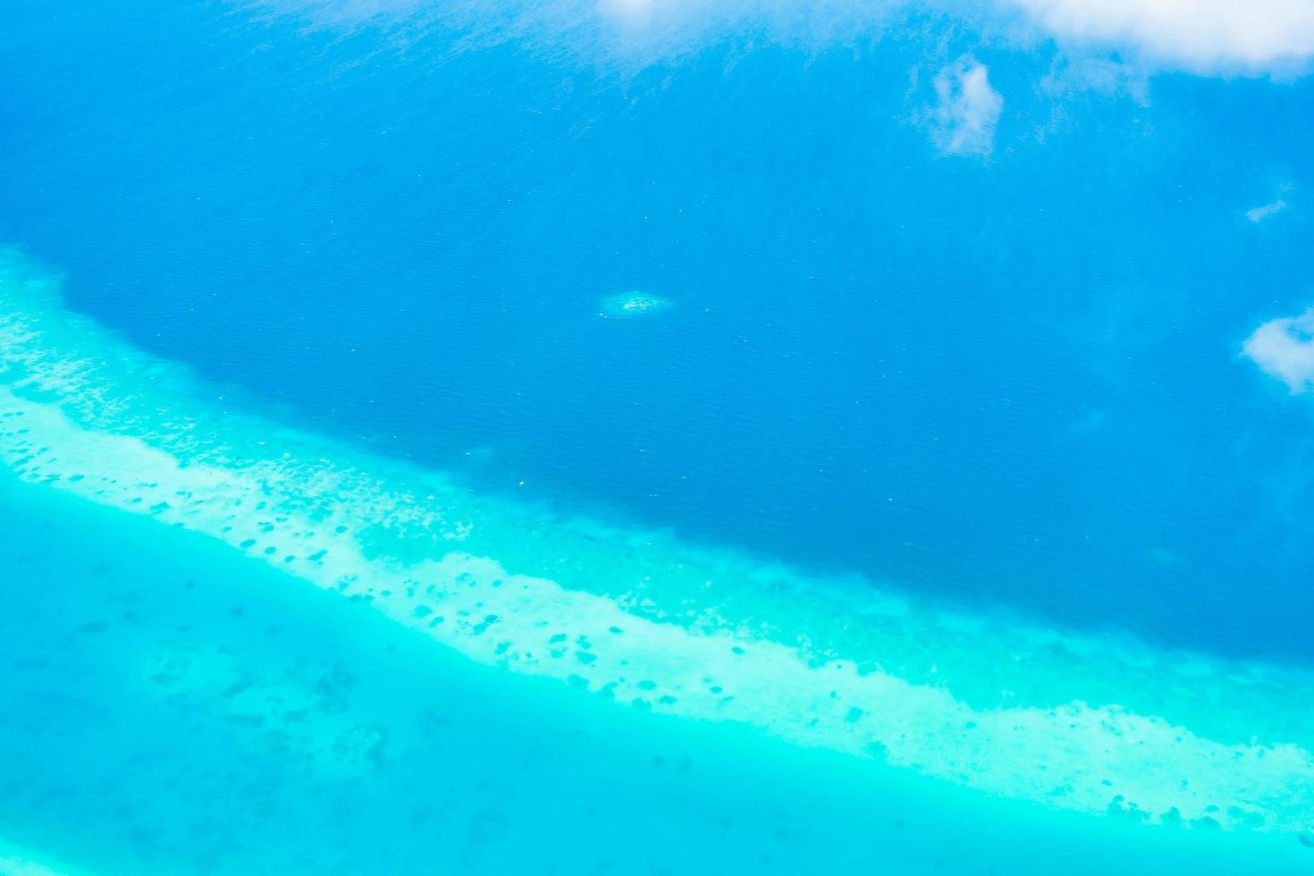 Aerial view of the Maldive islands photo