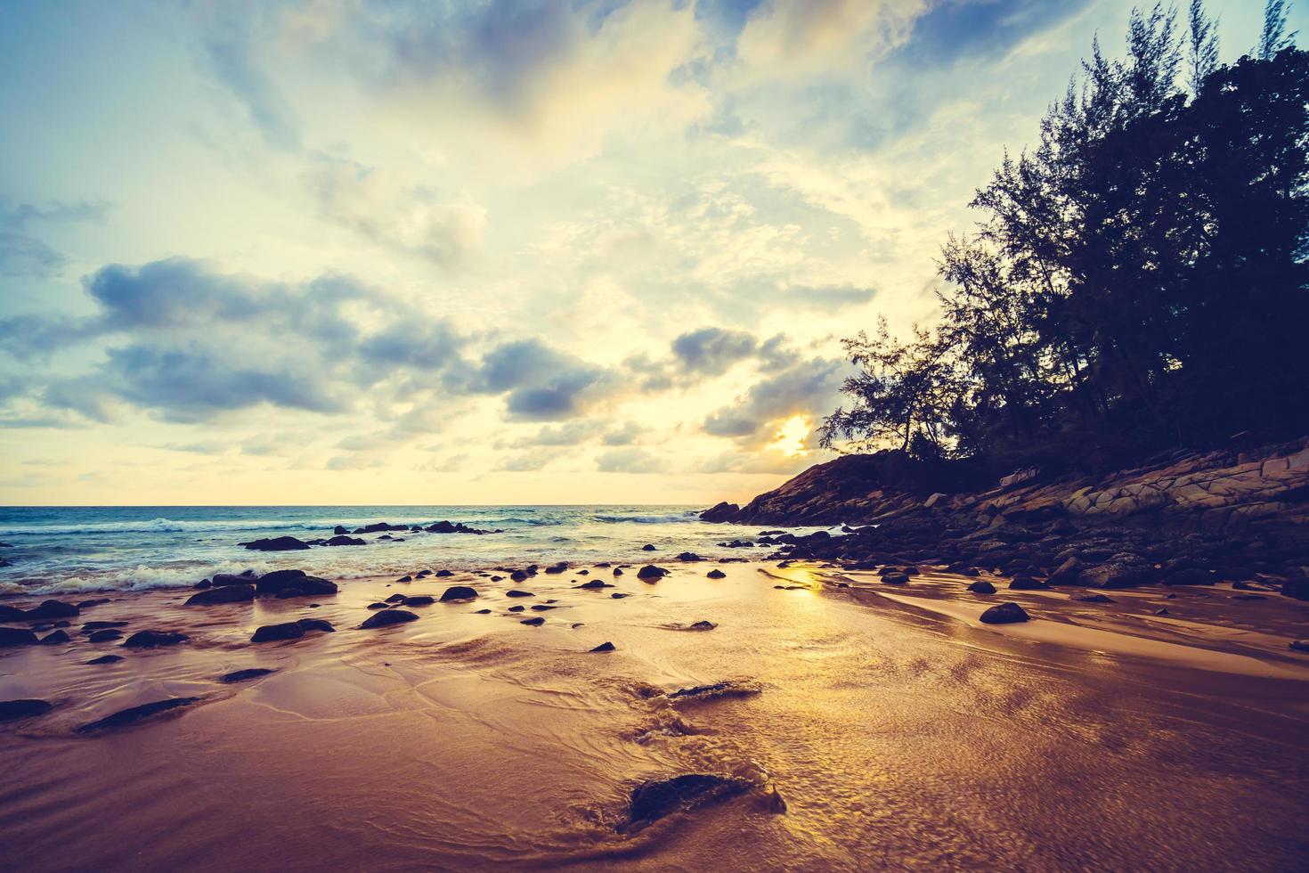 Sunset over the beach photo