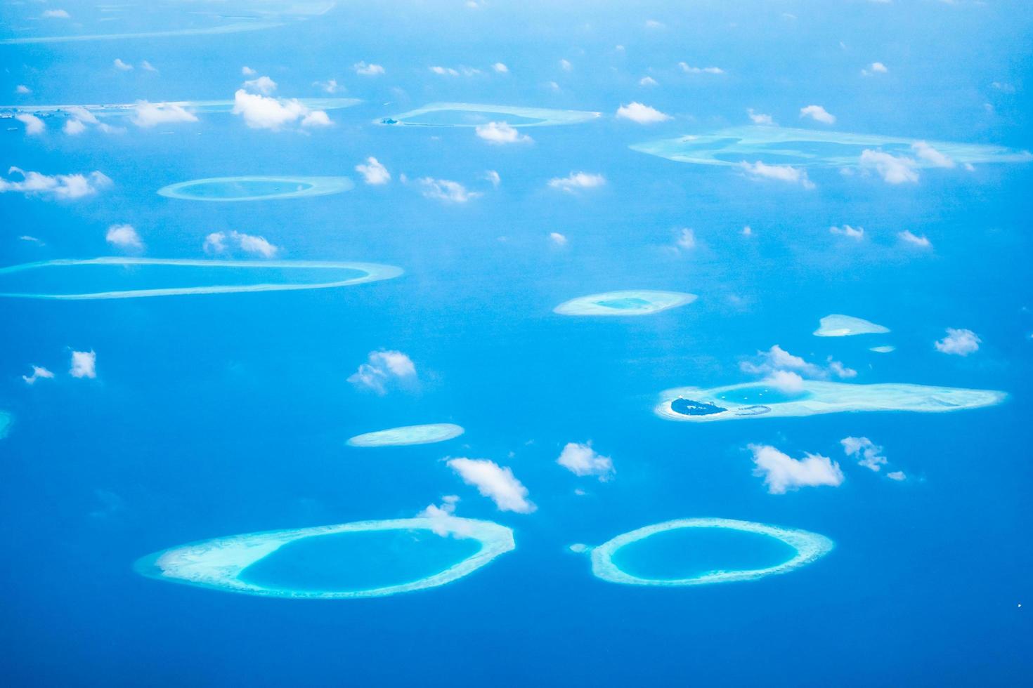 vista aérea de las islas maldivas foto