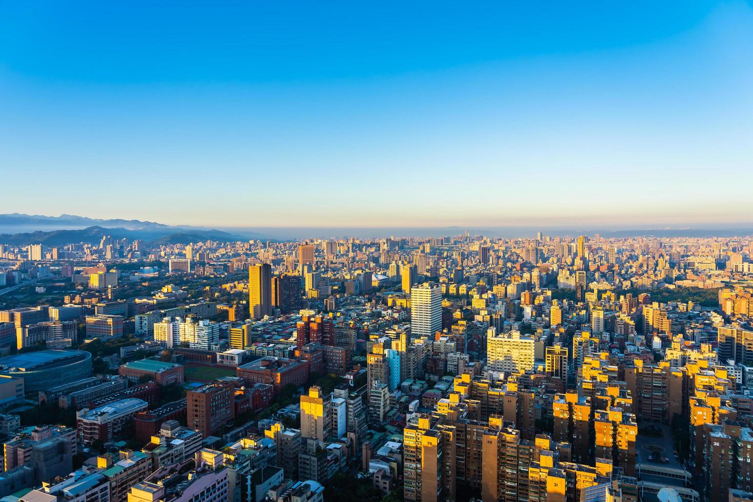 Aerial view of Taipei city, Taiwan photo