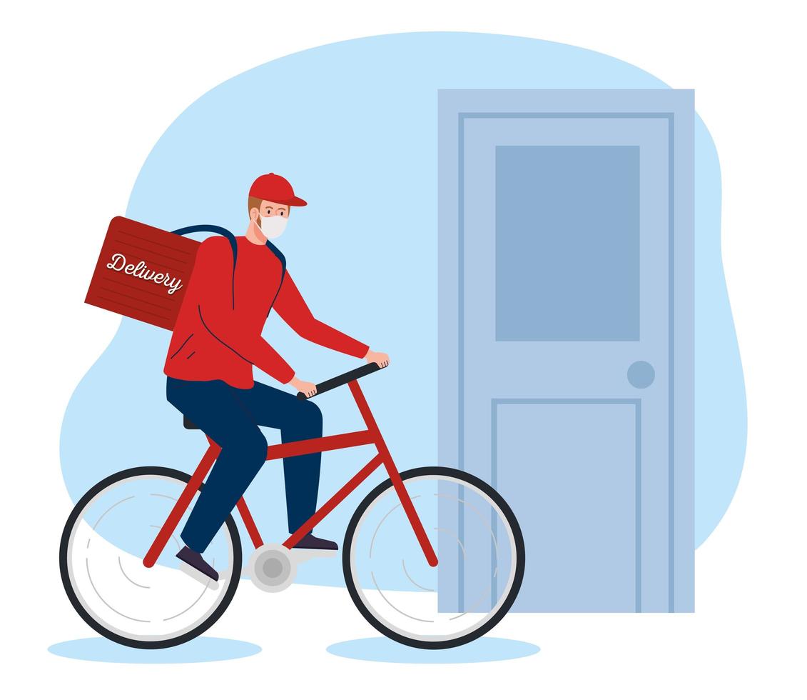 Safe contactless delivery during coronavirus pandemic vector