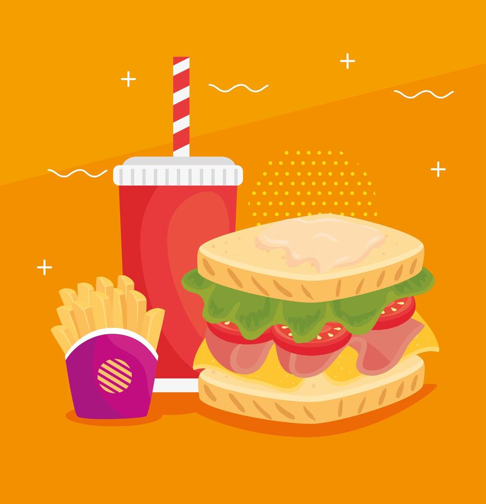 Fast food combo vector
