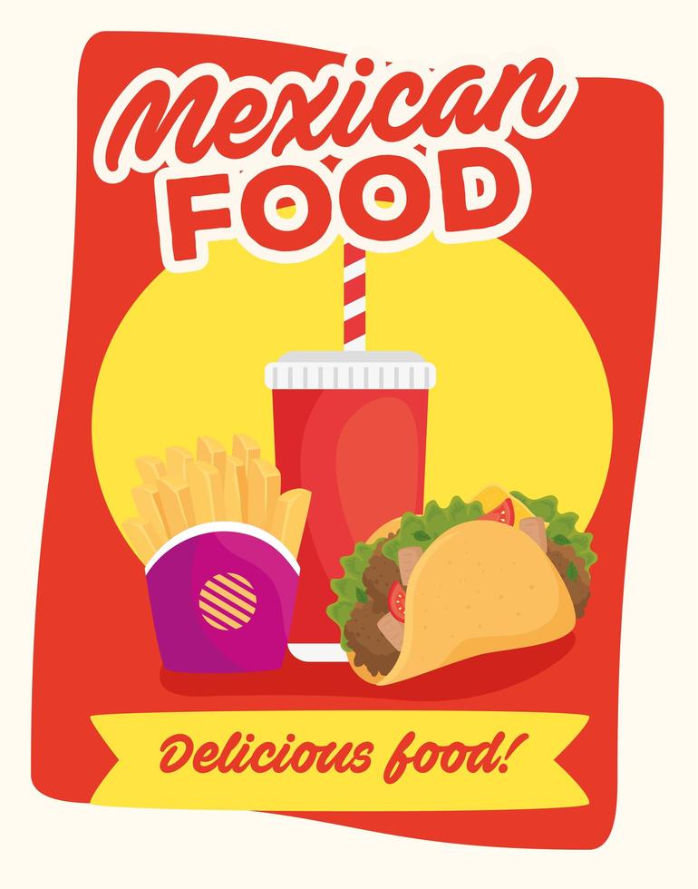 cartel de comida mexicana vector