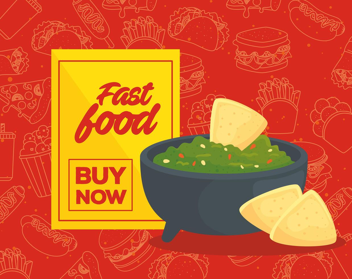 Mexican food poster with lettering vector