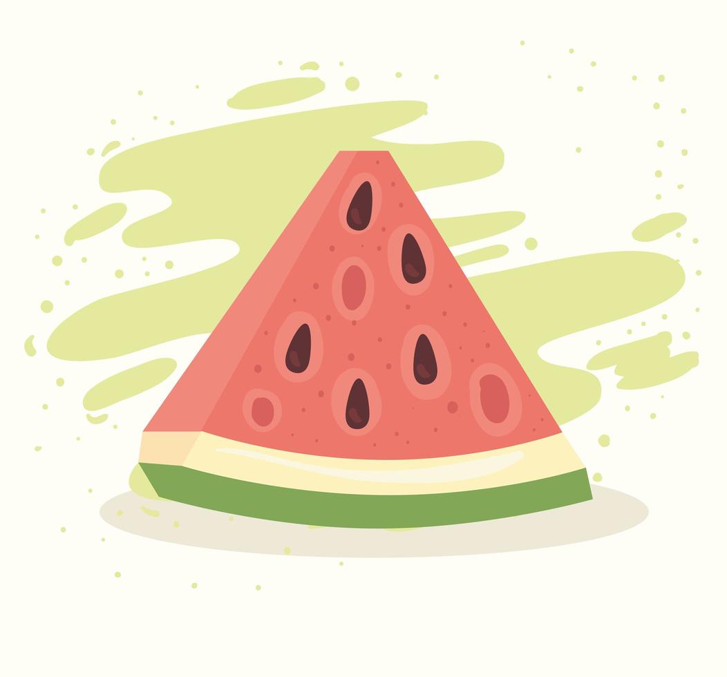 fresh and healthy slice of watermelon vector