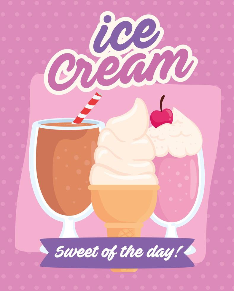 Ice cream poster vector