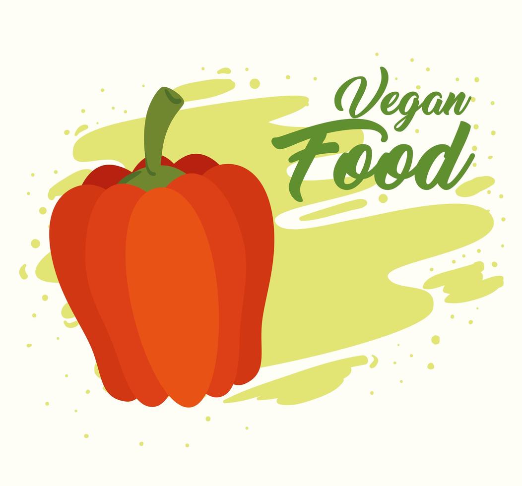 concepto de comida vegana con pimiento rojo fresco vector