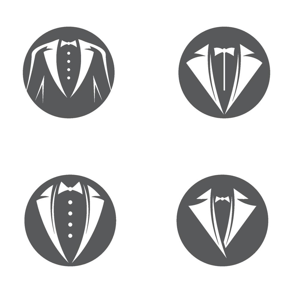 conjunto de imágenes de logo de esmoquin vector