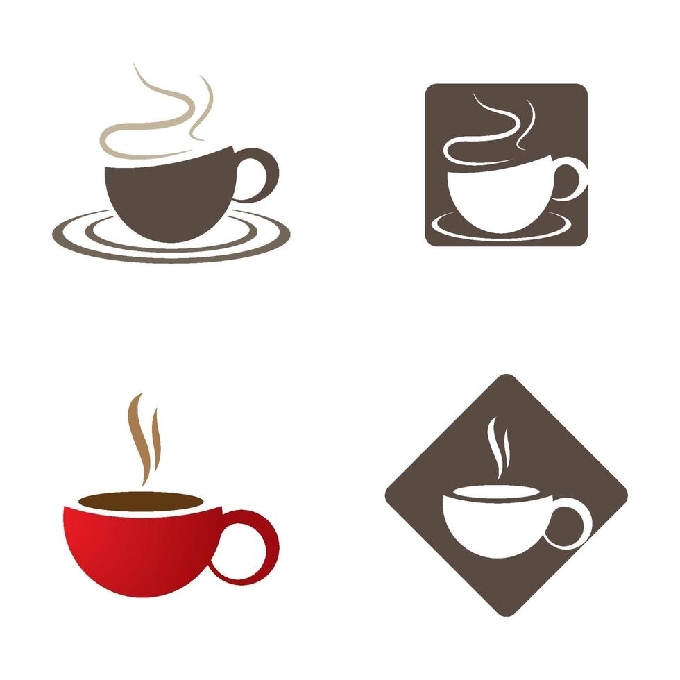 Coffee cup logo images set vector