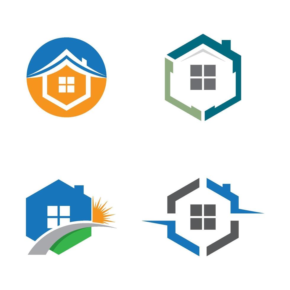 conjunto de imágenes del logotipo de la casa vector