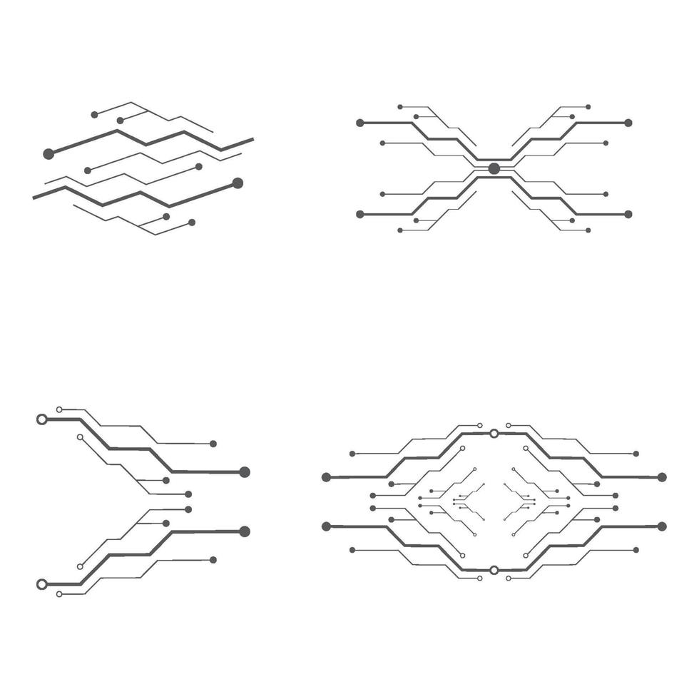 Circuit logo design set vector