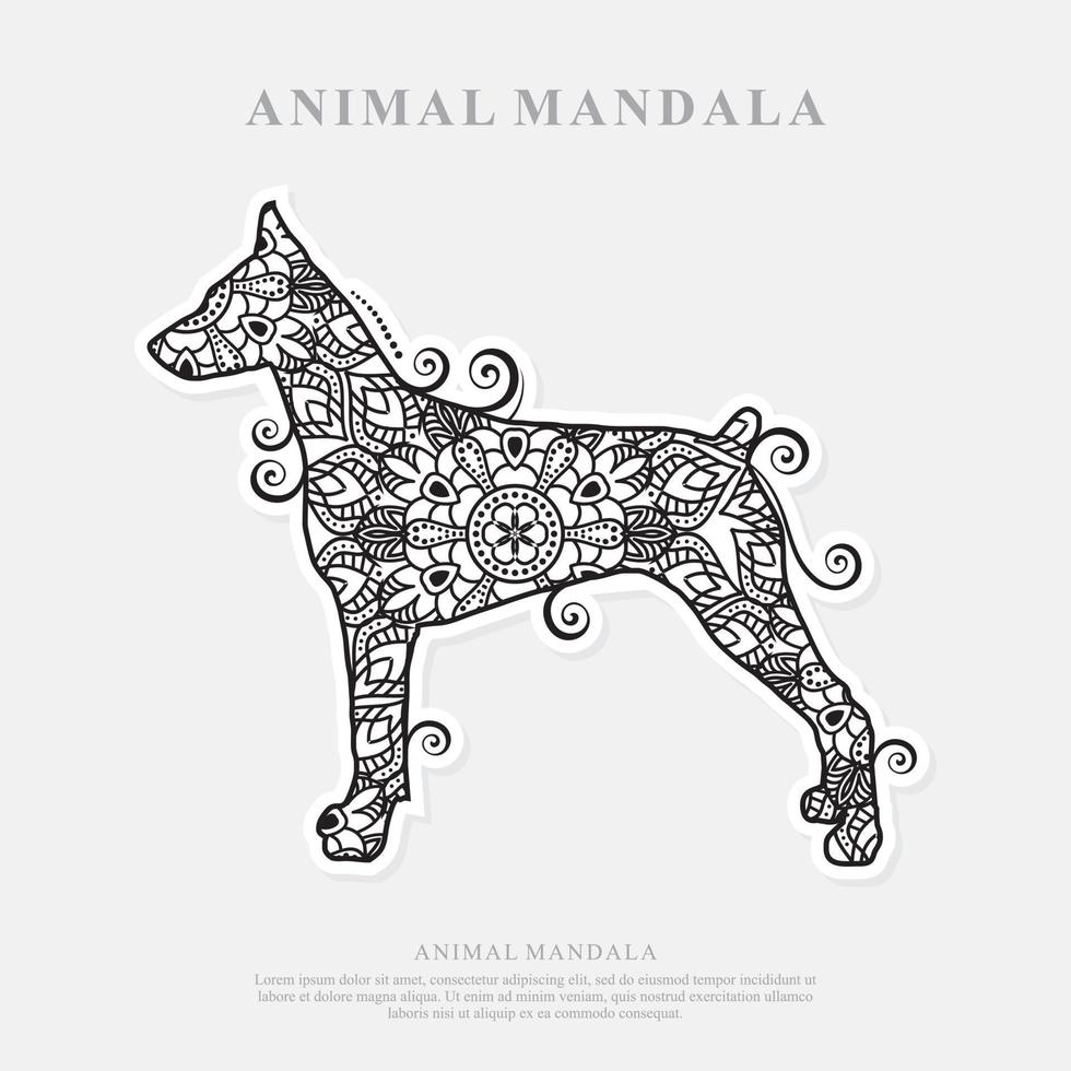 mandala de perro. elementos decorativos vintage. patrón oriental, ilustración vectorial. vector