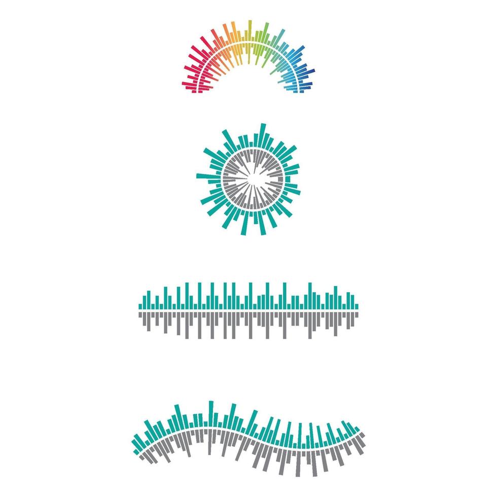 Sound wave images set vector