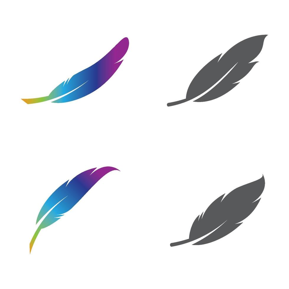 Feather logo images set vector