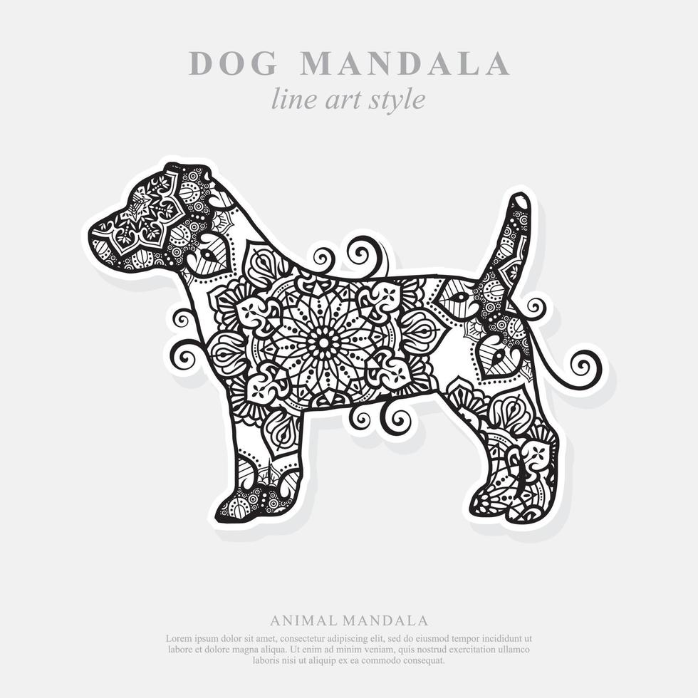 mandala de perro. elementos decorativos vintage. patrón oriental, ilustración vectorial. vector