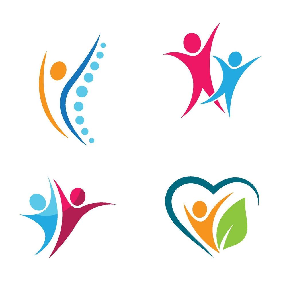 conjunto de diseño de imágenes de logotipo de bienestar vector