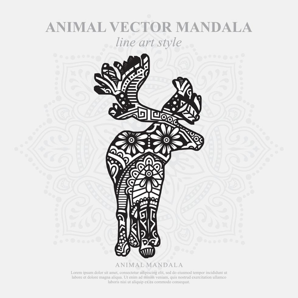 Moose Mandala. Vintage decorative elements. Oriental pattern, vector illustration.