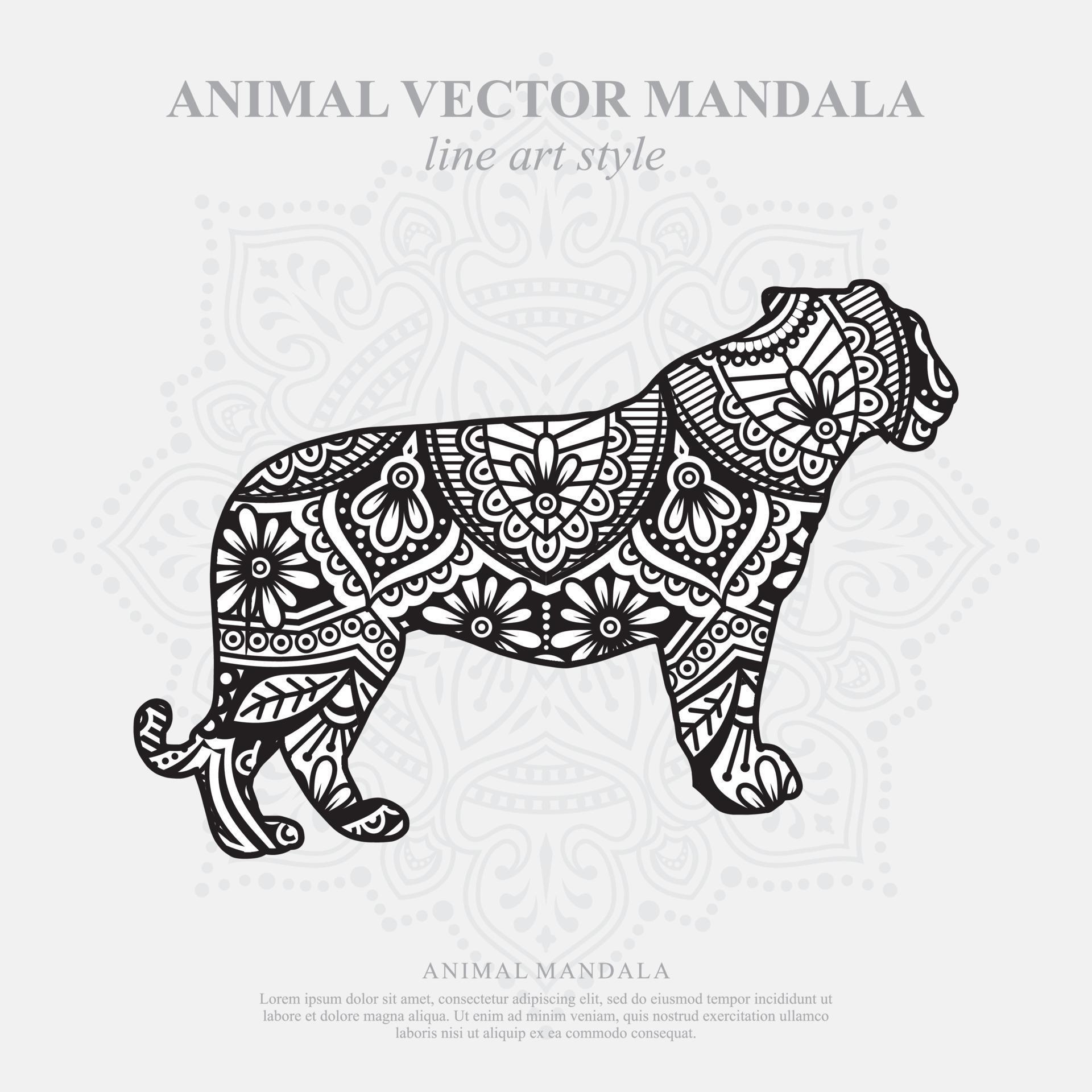 Download Tiger Mandala. Vintage decorative elements. Oriental ...