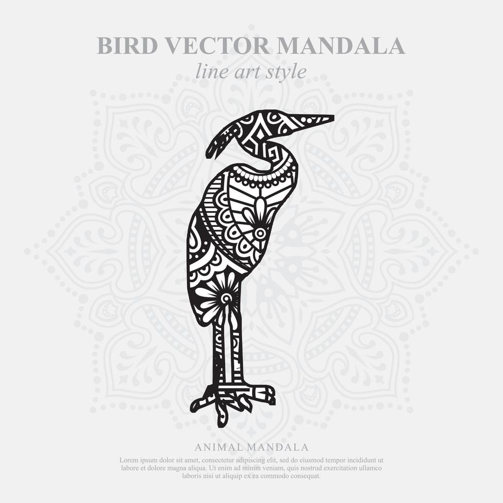 mandala de aves. elementos decorativos vintage. patrón oriental, ilustración vectorial. vector