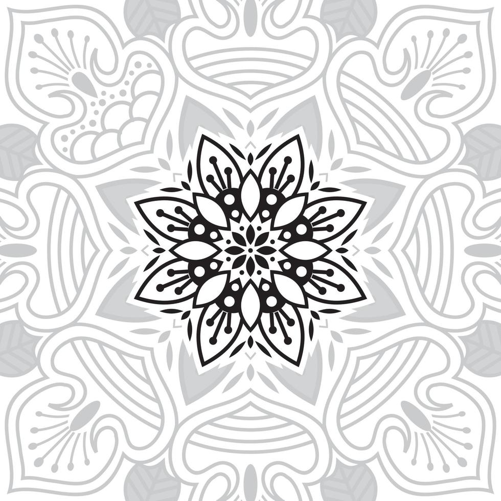 mandala de flores. elementos decorativos vintage. patrón oriental, ilustración vectorial. vector