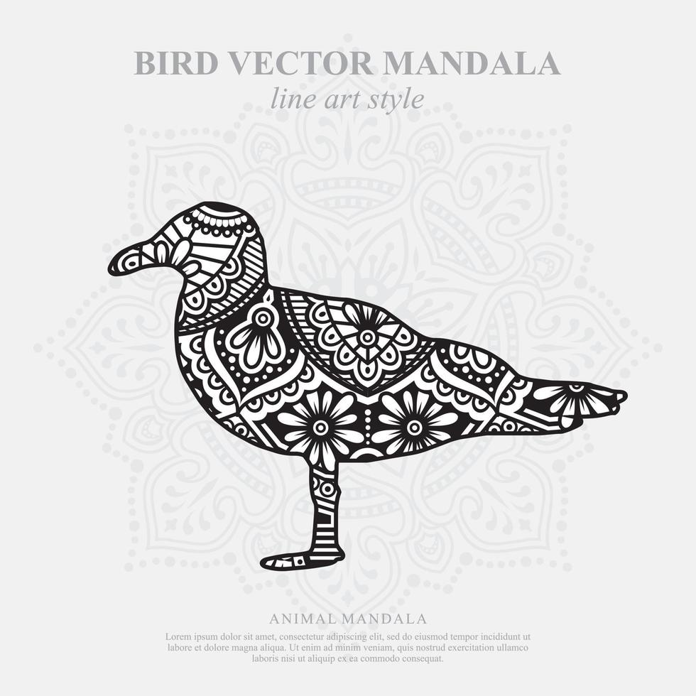 Bird Mandala. Vintage decorative elements. Oriental pattern, vector illustration.