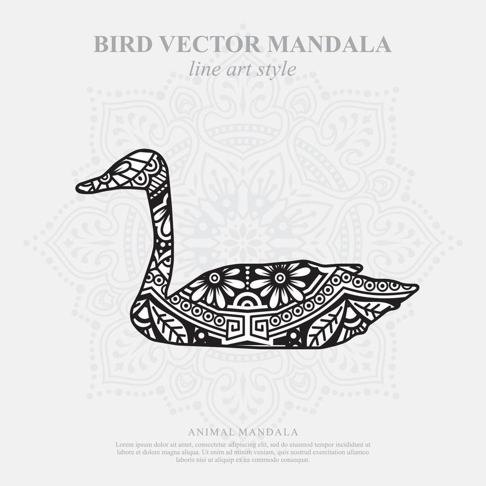 Bird Mandala. Vintage decorative elements. Oriental pattern, vector illustration.