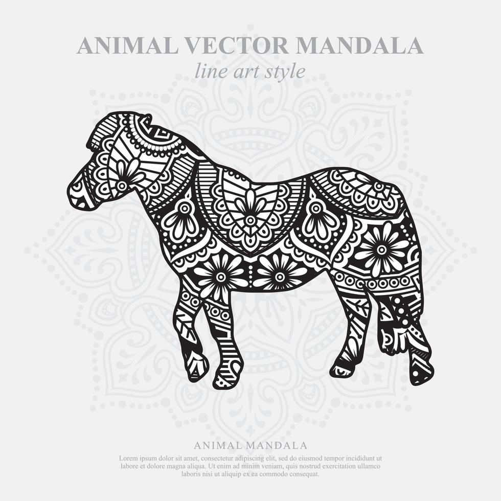 Pony Mandala. Vintage decorative elements. Oriental pattern, vector illustration.
