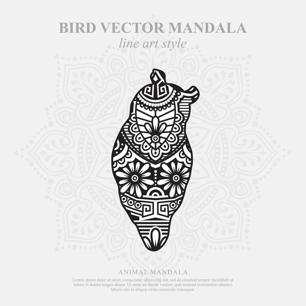 Bird Mandala. Vintage decorative elements. Oriental pattern, vector illustration.