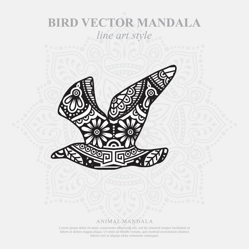 Bird Mandala. Vintage decorative elements. Oriental pattern, vector illustration.