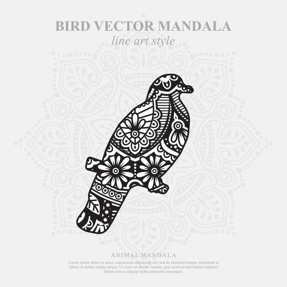 Bird Mandala. Vintage decorative elements. Oriental pattern, vector illustration.