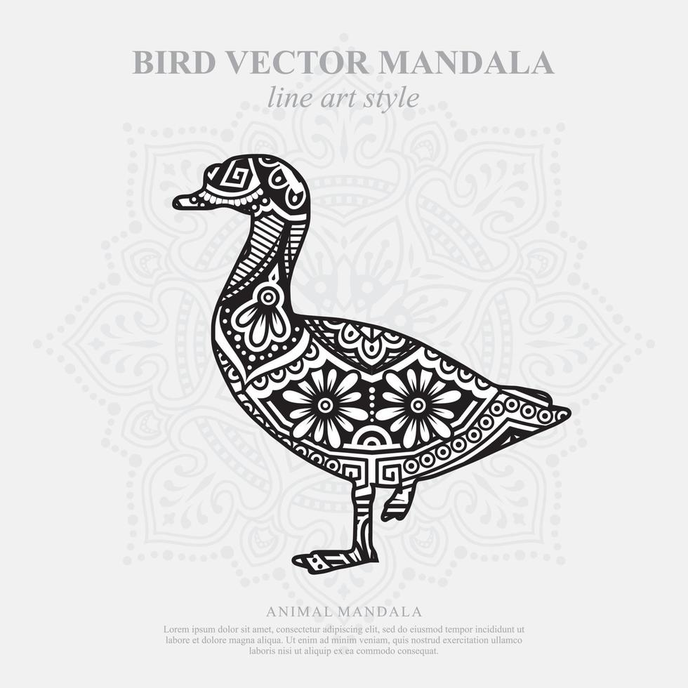 mandala de aves. elementos decorativos vintage. patrón oriental, ilustración vectorial. vector