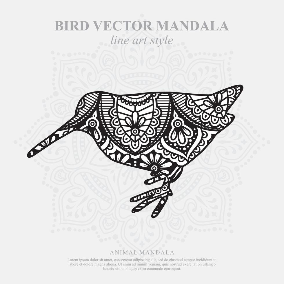 mandala de aves. elementos decorativos vintage. patrón oriental, ilustración vectorial. vector