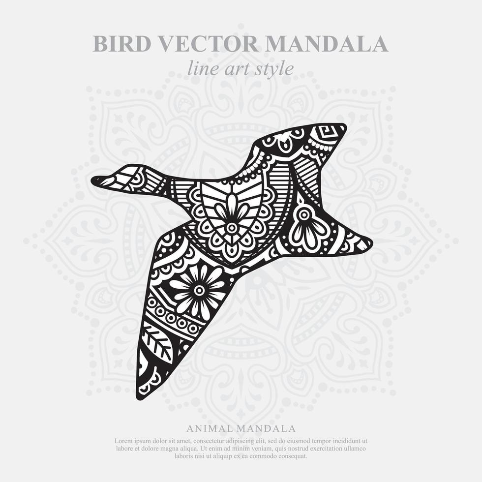 Bird Mandala. Vintage decorative elements. Oriental pattern, vector illustration.