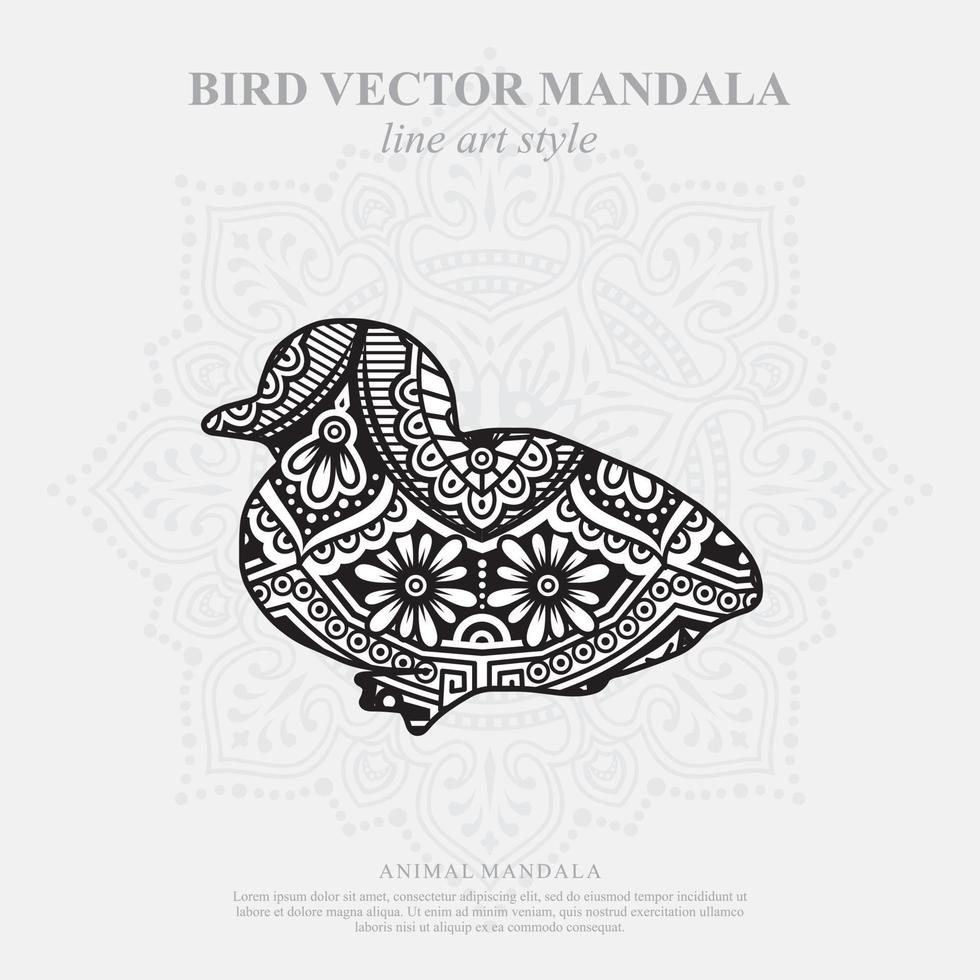 Bird Mandala. Vintage decorative elements. Oriental pattern, vector illustration.