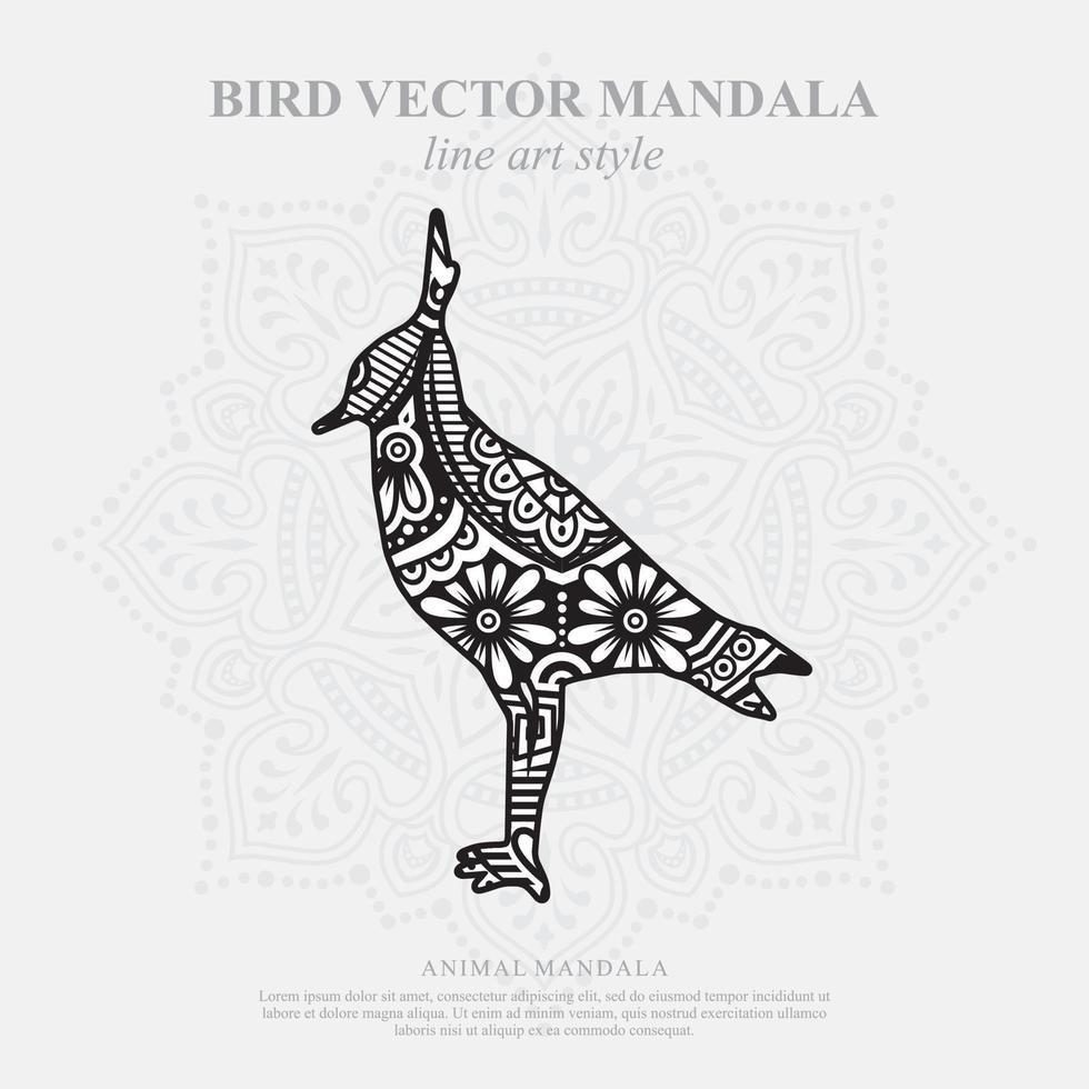 Bird Mandala. Vintage decorative elements. Oriental pattern, vector illustration.