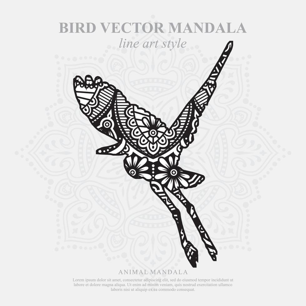 Bird Mandala. Vintage decorative elements. Oriental pattern, vector illustration.