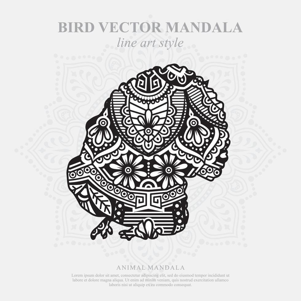 Bird Mandala. Vintage decorative elements. Oriental pattern, vector illustration.