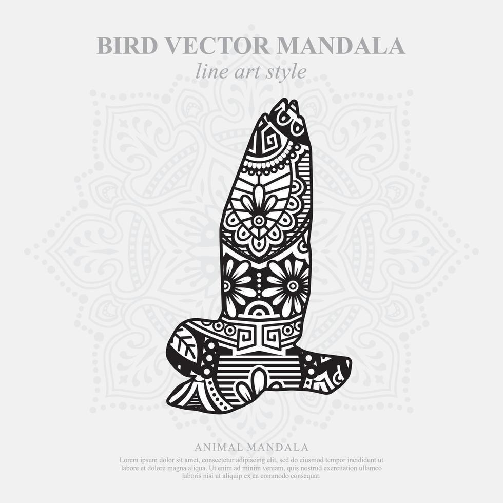 mandala de aves. elementos decorativos vintage. patrón oriental, ilustración vectorial. vector