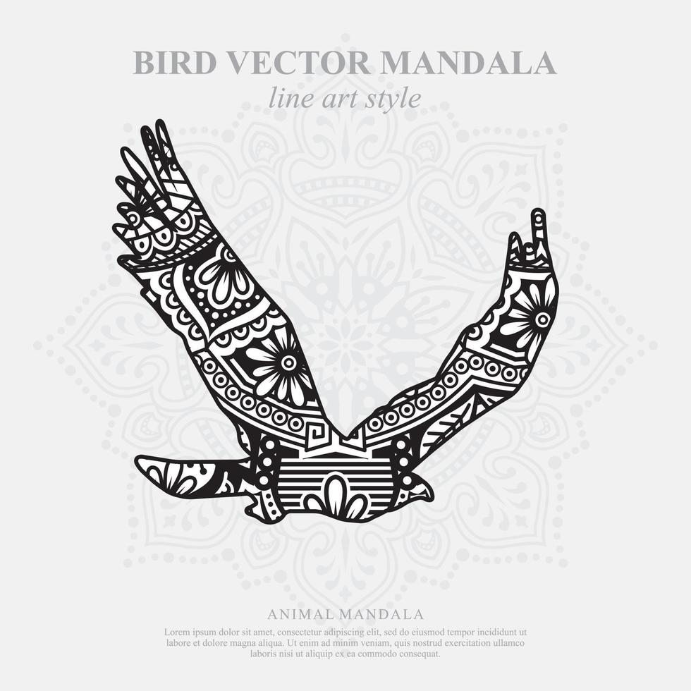 mandala de aves. elementos decorativos vintage. patrón oriental, ilustración vectorial. vector