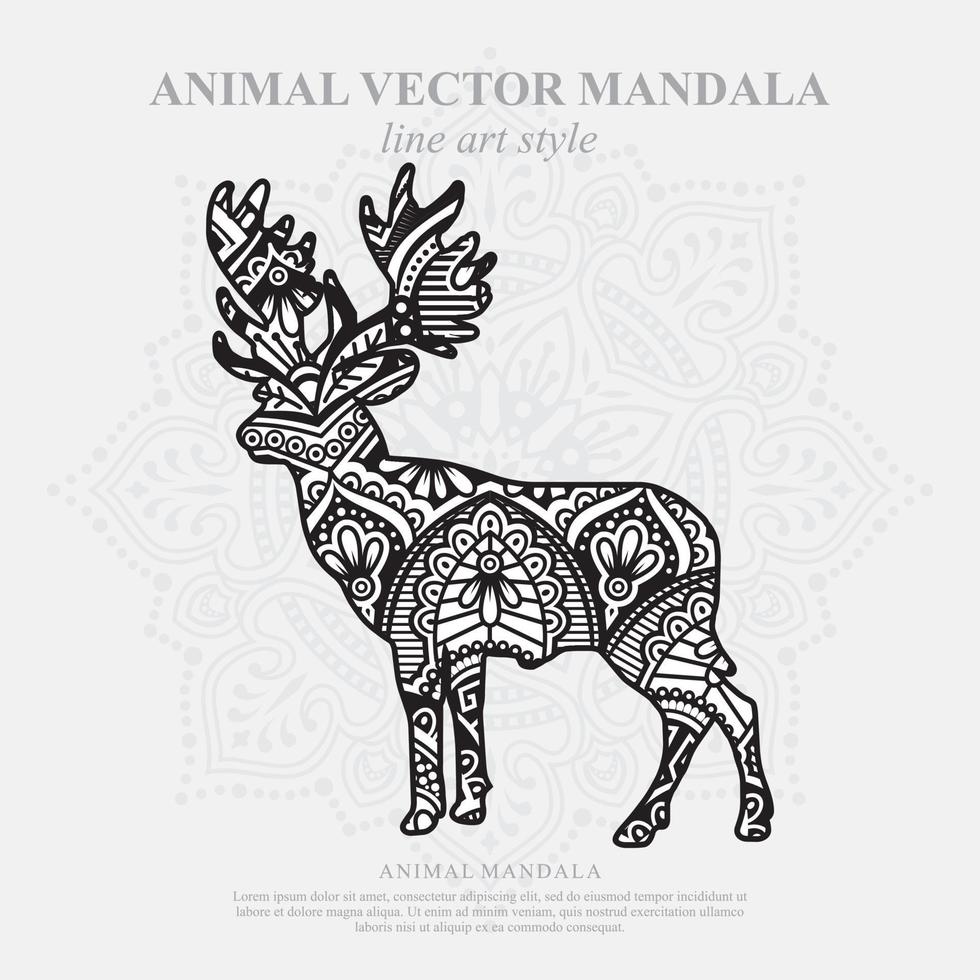Moose Mandala. Vintage decorative elements. Oriental pattern ...