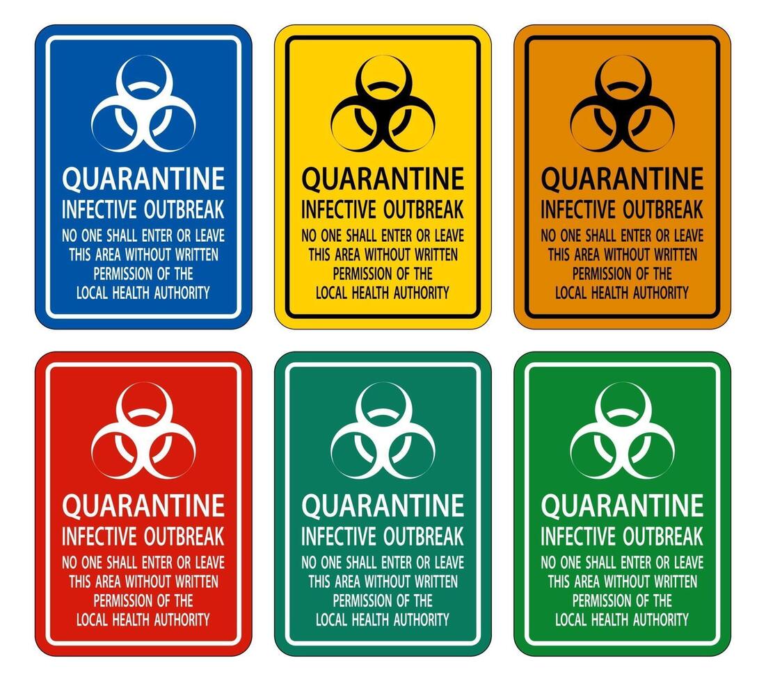 Quarantine Infective Outbreak Sign Isolate on transparent Background,Vector Illustration vector