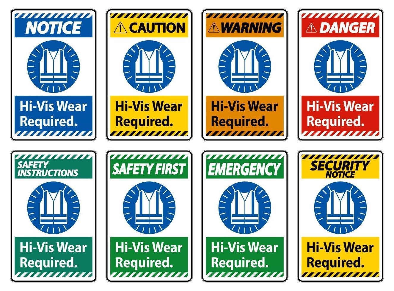 Hi-Vis Wear Required on white background vector
