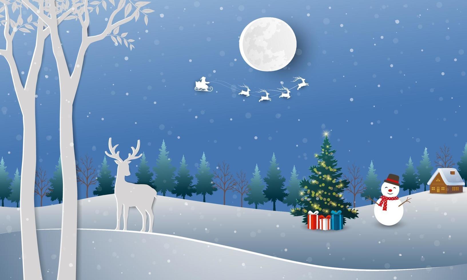 Merry Christmas and Happy new year background for winter holiday vector