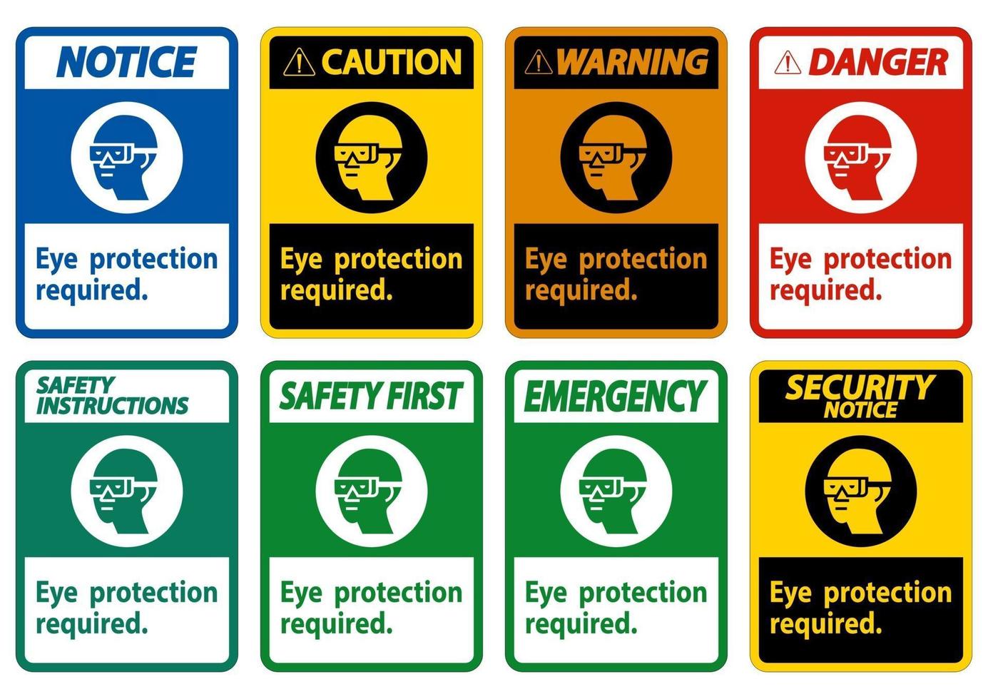 protección ocular requerida símbolo signo aislar sobre fondo blanco vector