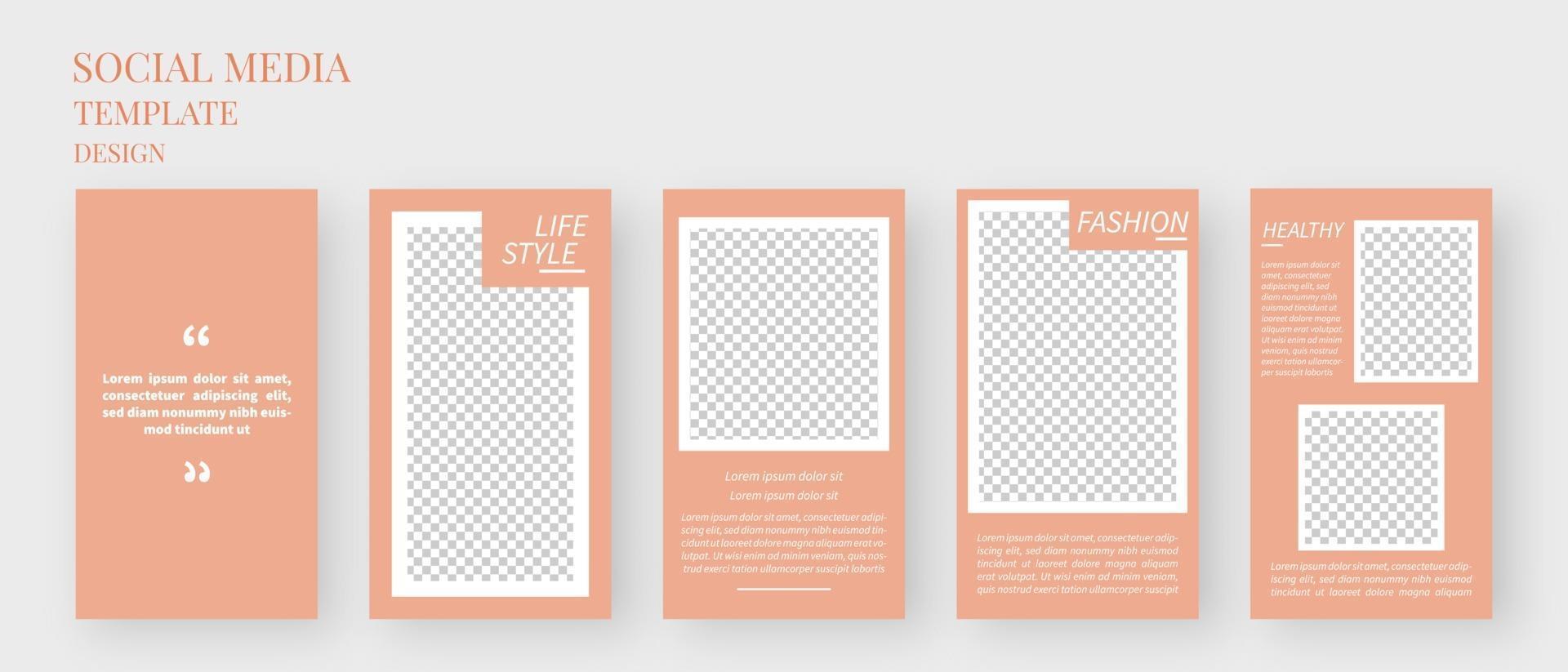 Social media template. Trendy editable social media stories template. Mockup isolated. Template design. Vector illustration.