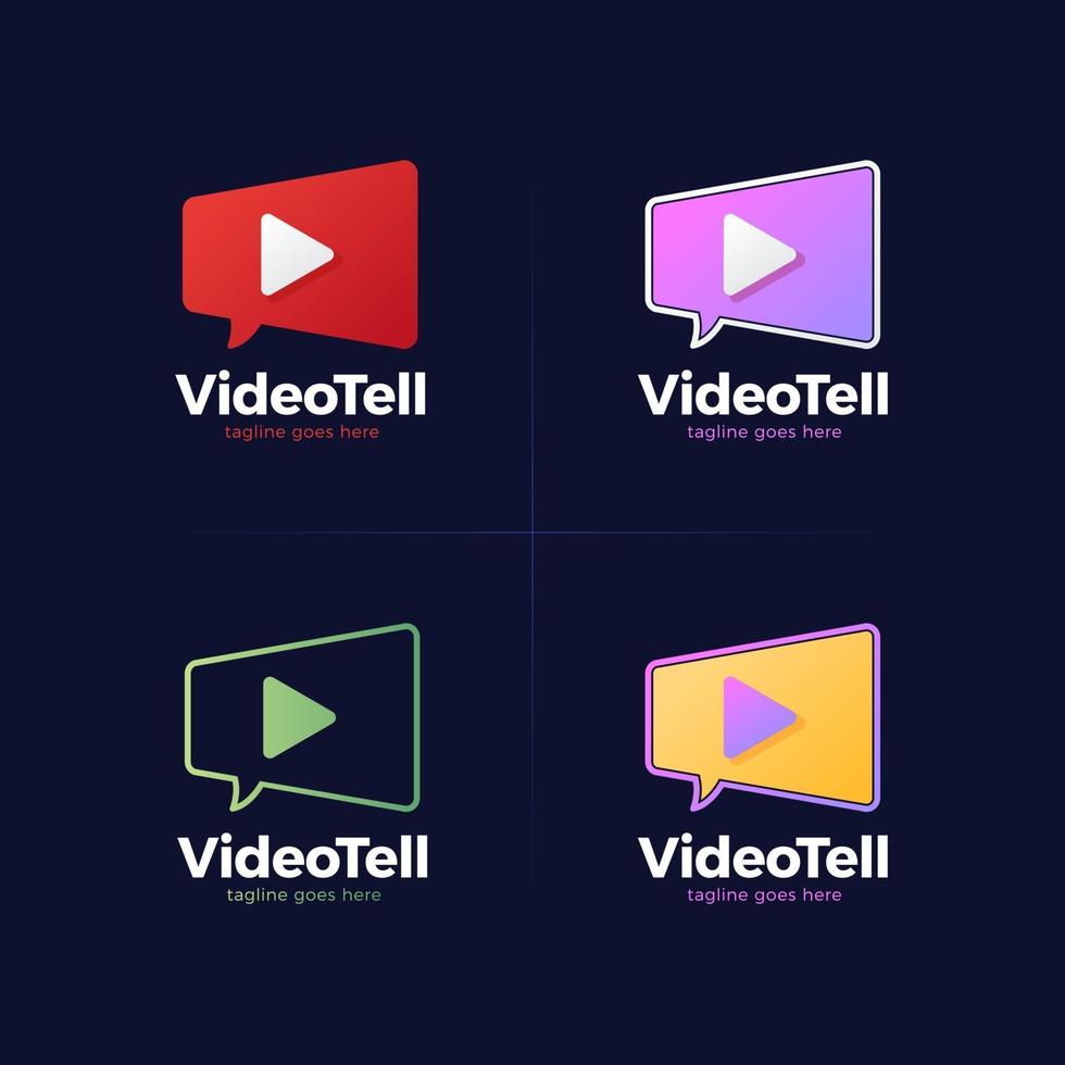 conjunto de iconos de chat de video vector